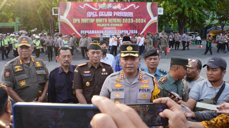 Polresta Sidoarjo Gelar Apel Pasukan Operasi Mantap Brata Semeru 2023-2024