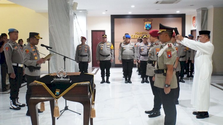 Kapolresta Sidoarjo Pimpin Sertijab Kasat Reskrim dan Kapolsek Candi