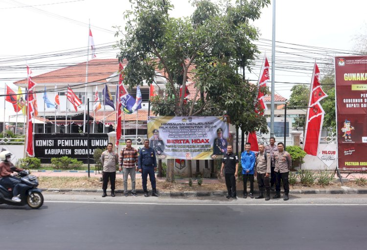 Polresta Sidoarjo Sebar Himbauan Anti Hoaks Guna Pilkada Damai