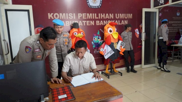 Tahap Kampanye Pilkada 2024, Polres Bangkalan Tingkatkan Patroli dan Penjagaan Kantor KPU dan Bawaslu