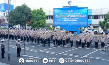 Korlantas-Polri-Gelar-Apel-dan-Halal-Bihalal-Idul-Fitri-1446-H,-Kakorlantas-Apresiasi-Kinerja-Polantas-dalam-Operasi-Ketupat-2025