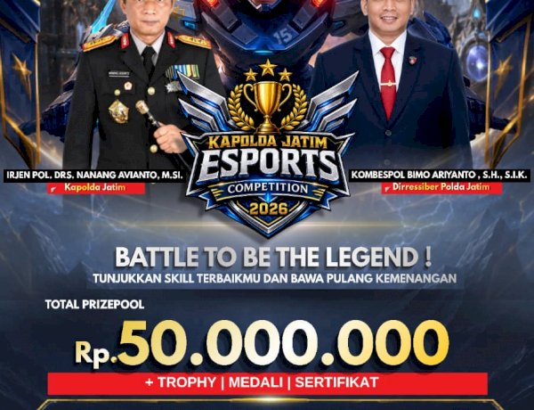 Sambut Hari Bhayangkara ke - 80 Polda Jatim Gelar Turnamen Esport untuk Umum