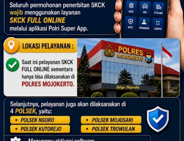 Polres Mojokerto Resmi Alihkan Pelayanan SKCK Menjadi Full Online Melalui POLRI SuperApp