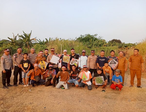 Semarak HUT RI Ke-81, Polsek Buduran Bersama Pemdes Sidokerto Gelar Lomba Layang-Layang