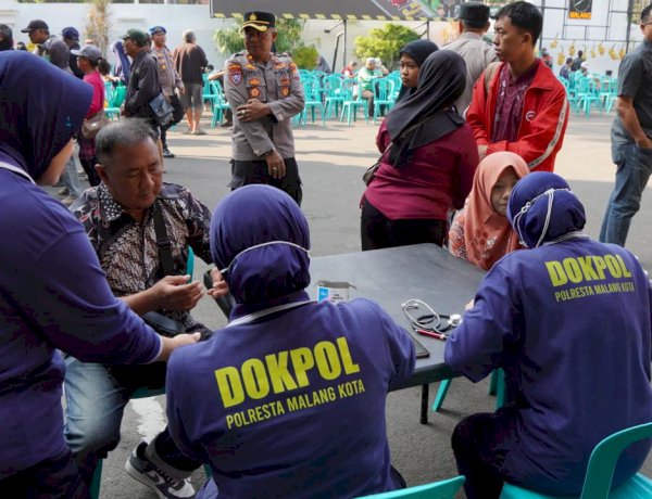 Polresta Malang Kota Gelar Bakkes Ajak Warga Makan Bersama dan Periksa Kesehatan Gratis