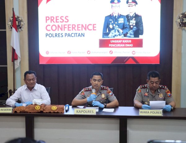 Polres Pacitan Amankan Tersangka Pencuri Emas Senilai Rp.350 Juta Milik Lansia